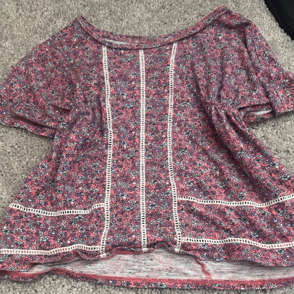 Old Navy Floral Kids Blouse - Pink and White